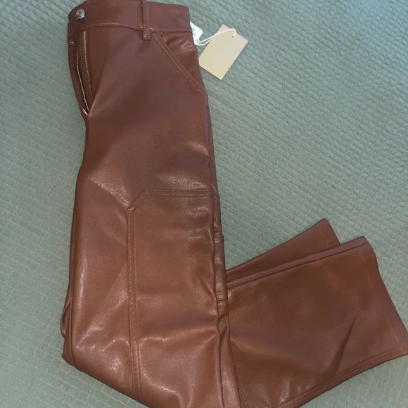 Aritzia brown leather cargo pants - Picture 2 of 3